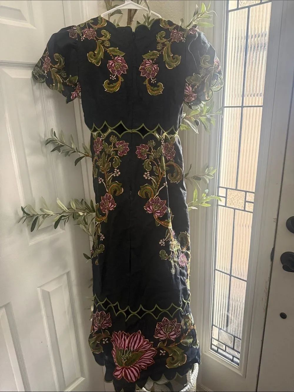 Farm Rio Ravenala Floral Short Sleeve Midi Dress Small - Picture 5 of 6